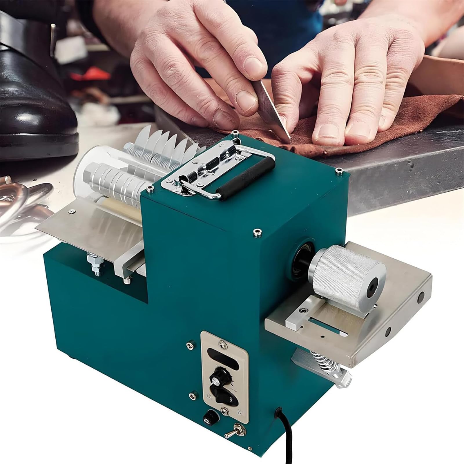 MYUYEE Electric Leather Strip Cutter, Slitting Skiving Machine, 2-86mm Width, for Crafting Bags, Shoes, Paper