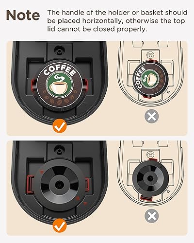 Miniatura 6 de Famiworths Mini cafetera de una sola porción, instantánea de una taza para K Cup y café molido, tamaños de preparación de 6 a 12 onzas, cafetera de