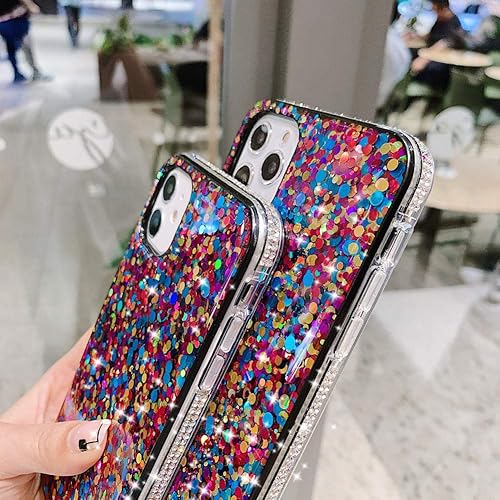 Miniatura 4 de BANAILOA Funda brillante para iPhone 11 Pro Max para mujer, funda de lujo con purpurina y diamantes de imitación, diseño de cubierta dura protectora