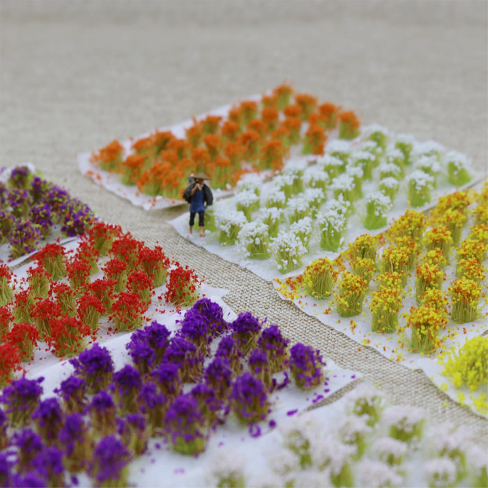 Cayway 2 Farbe Flower Grass Tufts Sandtischset Blume Modellbau Terrain Model Kit für