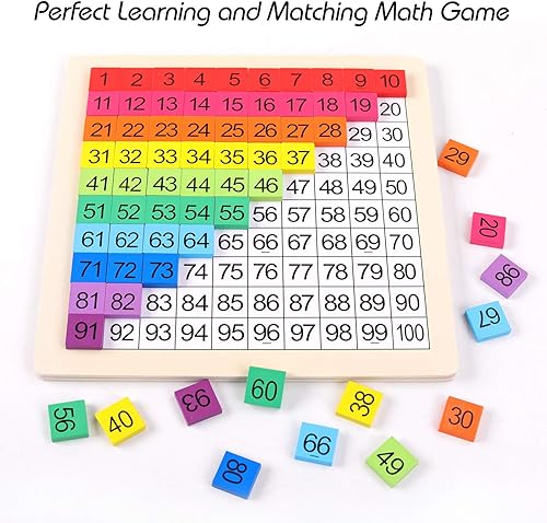 Miniatura 3 de Juguetes Montessori de madera para contar cien tablas de matemáticas, 1-100 números consecutivos de aprendizaje y educativo, juguete para niños