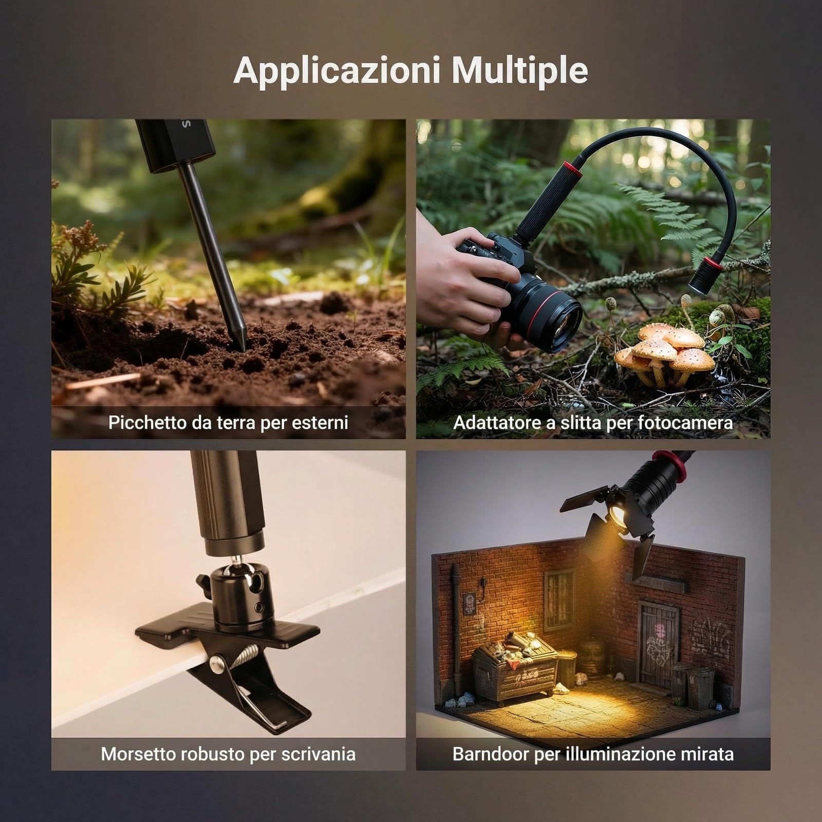 NEEWER BASICS ML01 IP54 Luce LED Flessibile per Macrofotografia | Torcia flessibile da 4W, ricaricabile tramite USB-C, batteria da 2500mAh, CRI95 TLCI99, luminosità di 3100lux a 0,5m