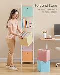 SONGMICS Cubes de stockage, ensemble de 6 Boîtes de rangement pliables sans odorat, 26 x 26 x 28 cm, Organisateurs de placards pour étagères, Bins de rangement arc-en-ciel, Corbeilles en tissu coloré pour chambre, Salon URFB226X01 | Organisateurs de placards pour plateau, bacs de rangement Rainbow, 10.2 x