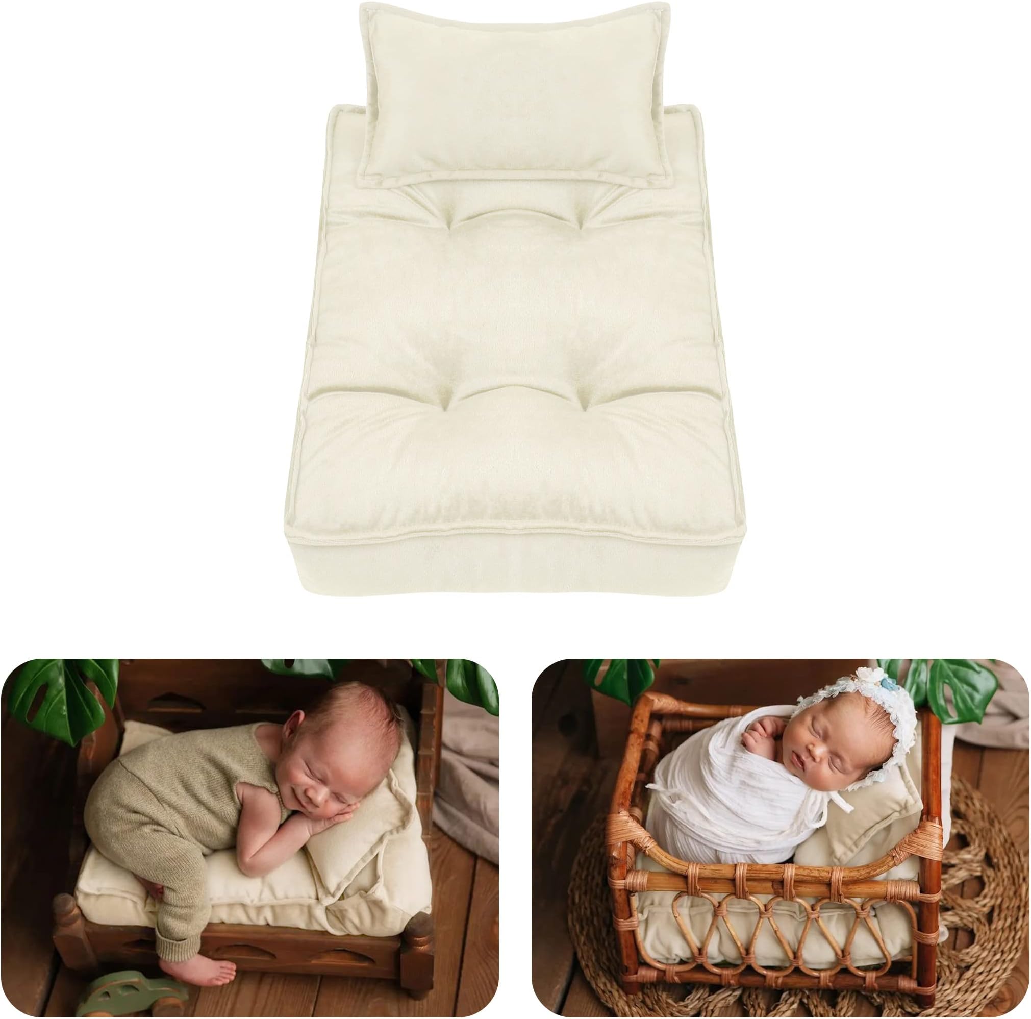 SPOKKI Newborn Photography Props Bed，02 Months Brown