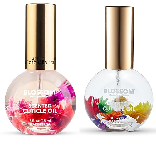 Blossom Hidratante, hidratante, fortalecedor, aceite perfumado para cutículas, infundido con flores reales, fabricado en Estados Unidos, paquete de