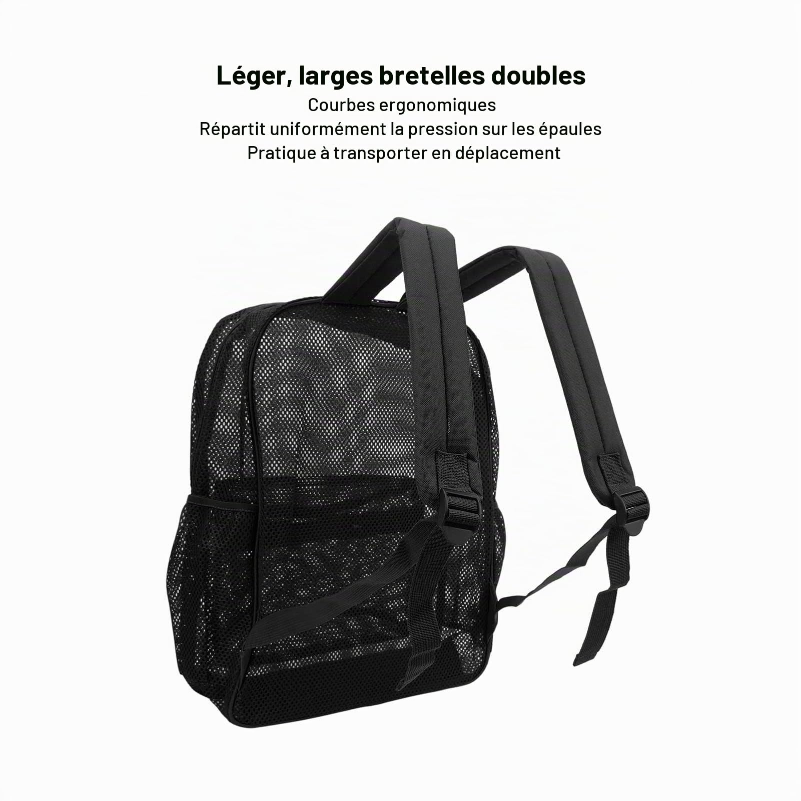 Sac à Dos en Maille Robuste, Léger, Grande Capacité, Lavable, Transparent, Sac à Dos pour la Natation, Les Sports de Plage
