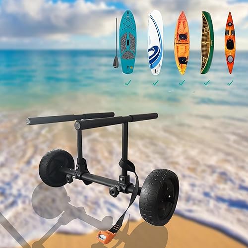 Miniatura 6 de Carrito de kayak Carro Kayak Carrito Carro plegable para Carring Kayaks Canoas Boat Trolley Plata+Negro+Naranja