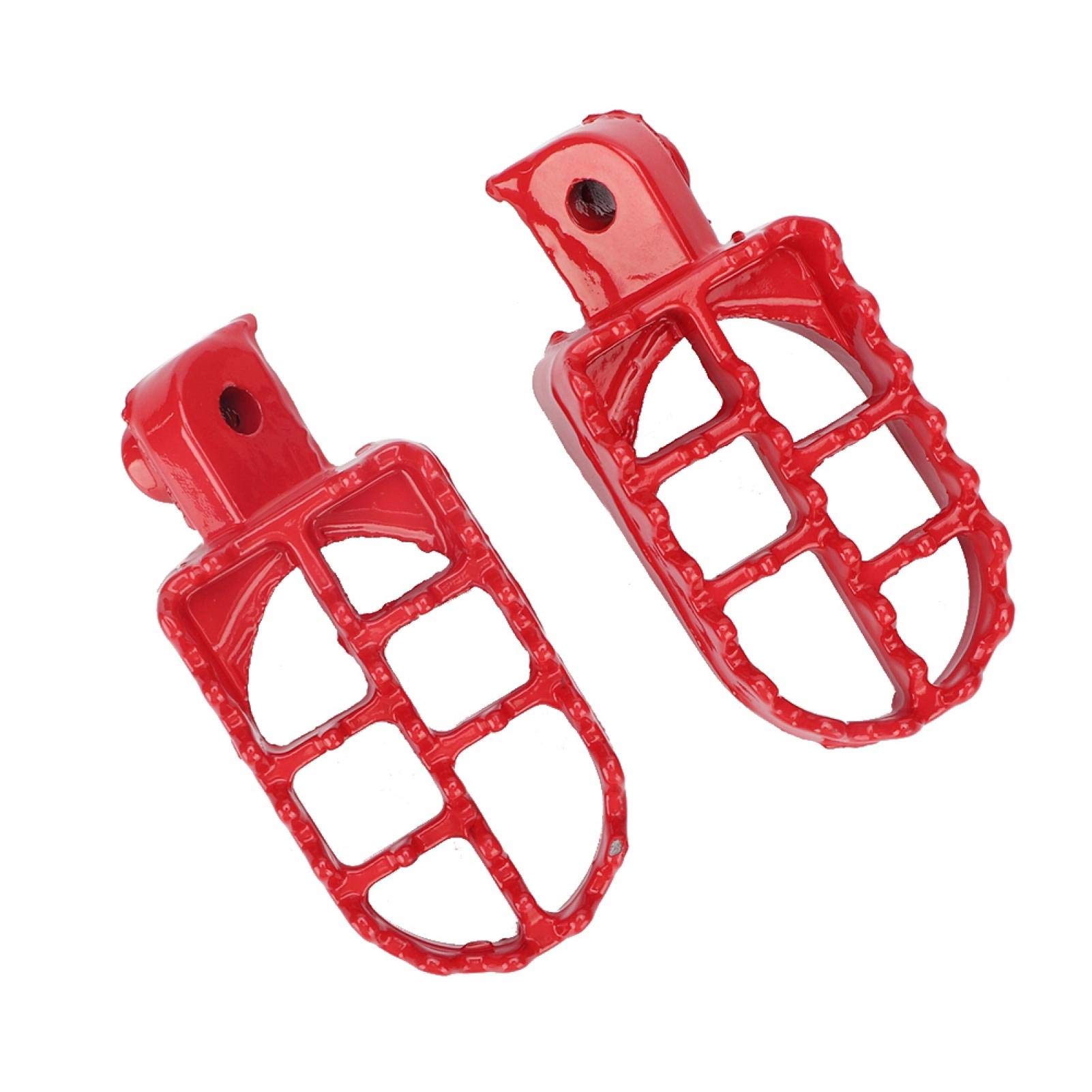 Tyenaza 2 Pcs Larges Repose-Pieds Graisses, Moto Dirt Bike Aluminium Rider Passager Repose-Pieds Repose-Pieds Repose-Pieds Planchers, Rouge