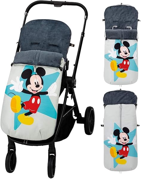 Saco Silla Paseo Universal, Saco Invierno Silla Paseo Universal, Desmontable con Cremallera, Cabezal Ajustable,Impermeable y Transpirable, fácil de Limpiar, Unisex (Liso Negro) - 5
