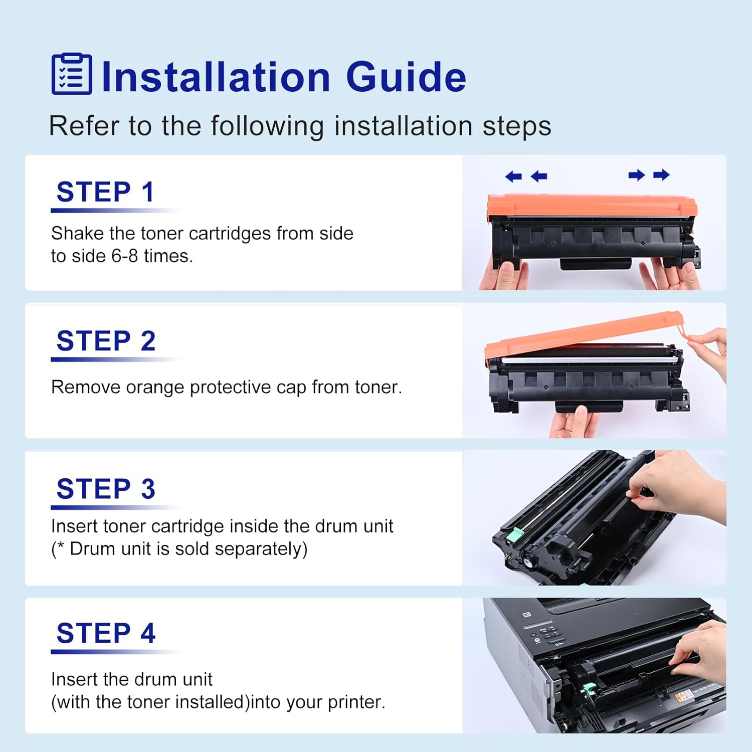 TN760 Toner Cartridge Compatible Replacement for Brother TN760 TN-760 TN730 TN-730 for MFC-L2690DW MFC-L2710DW MFC-L2750DW HL-L2370DW HL-L2395DW DCP-L2550DW HL-L2350DW Printer Toner Cartridges(4 Pack) - Image 7