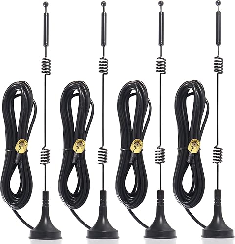4 unids Dual Band WiFi 2.4GHz 5GHz 5.8GHz 9dBi RP-SMA Antena macho para cámara de seguridad inalámbrica Grabadora de vigilancia Vehículo Camión