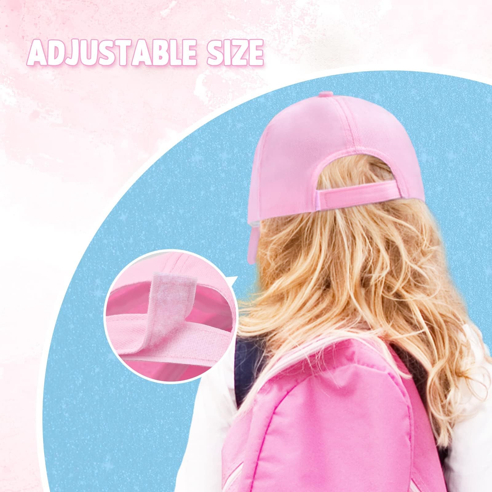 WAWSAM Gorra de Béisbol para Niñas Gorra de Camionero para Niños Gorras Ajustables con Visera de Sirena Gorras Informales Transpirables