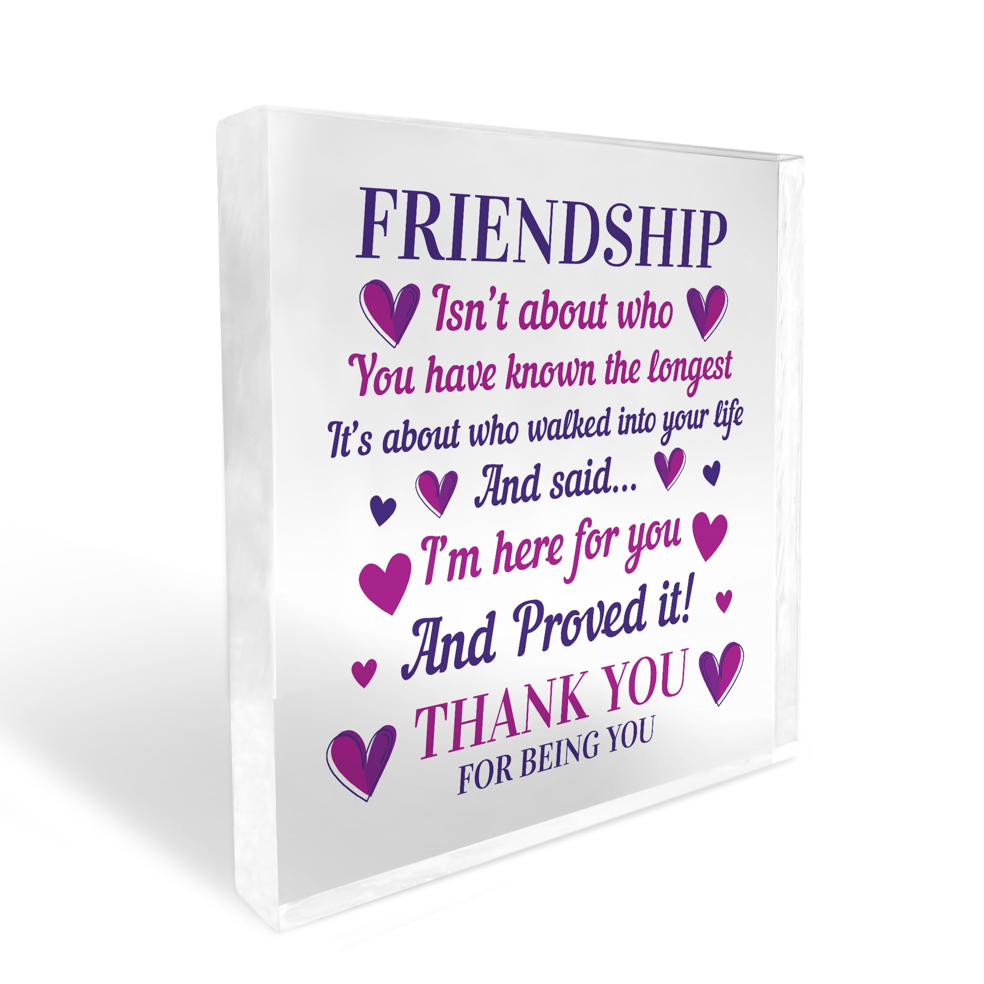 Red Ocean Friendship Plaque - Best Friends Gifts For Women - Friendship Gifts For Birthday - Christmas For Friend - Friend Gifts For Her - Secret Santa Gifts For Friends