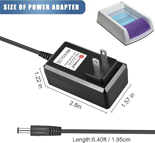 Miniatura 3 de PKPOWER Adaptador de 18 V CA a CC para PetSafe ScoopFree Ultra autolimpiante caja de arena para gatos RFA-516 PAL00-14243 PAL00-15342 PAL00-14242