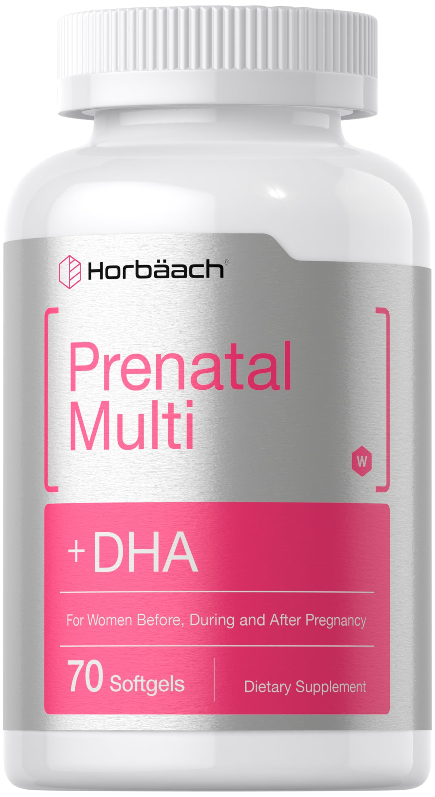 Horbäach Women's Prenatal Multivitamin Supplement with DHA | 70 Softgels 70 Count (Pack of 1)