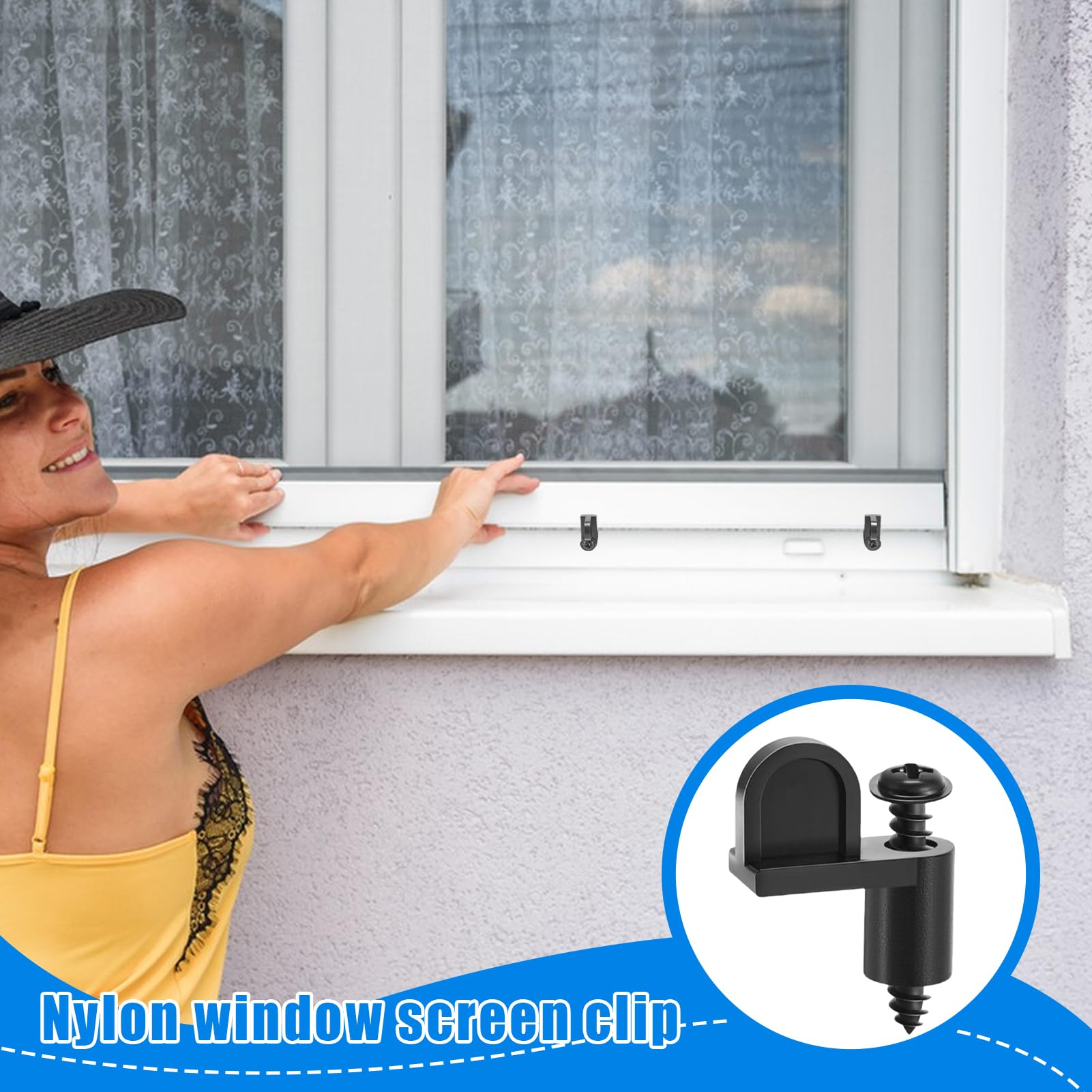 Fensterfliegengitter Clips | 24 Stück Nylon Sturmfenster Befestigungselemente Ersatzteile - Festsitzende Sturmschutzplatten Ersatzteile Für Haus Und Wohnung Instandhaltung