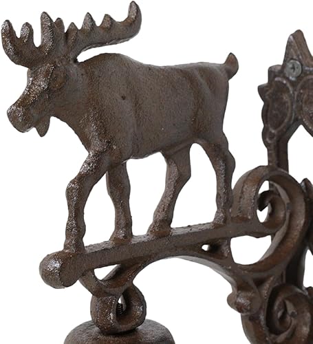 Miniatura 5 de Ebros Gift Campana de hierro fundido rústico vintage bosque occidental Grand Elk alce puerta pared cena patio granja campana al aire libre casa de