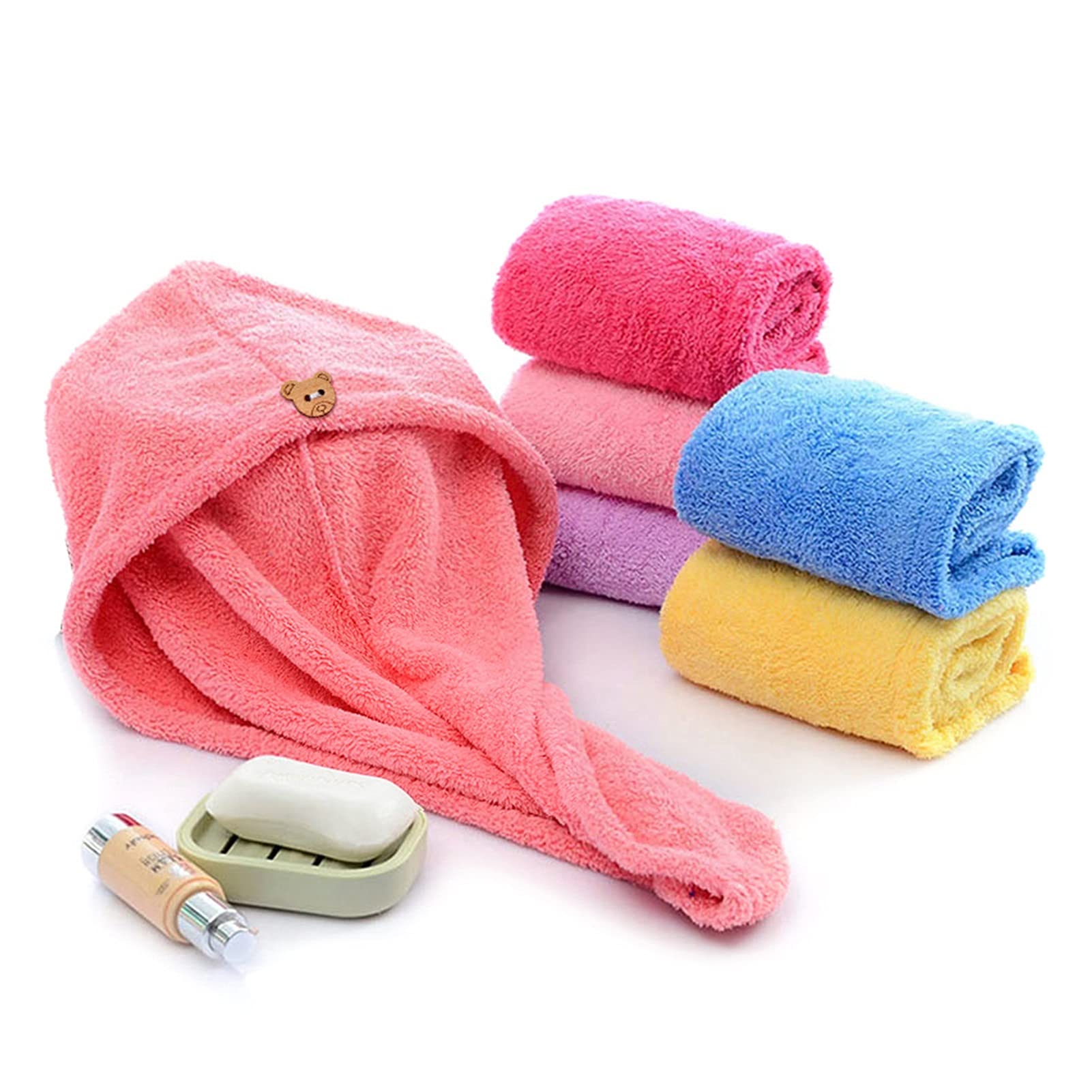 Trockene Haarkappe Mädchen Haartrocknungshut Schnell trocknendes Haar Handtuchkappe Hut Badehut Mikrofaser Solide Handtuchkappe Super Absorption Turban Hair Dry Cap (Color : Blue)