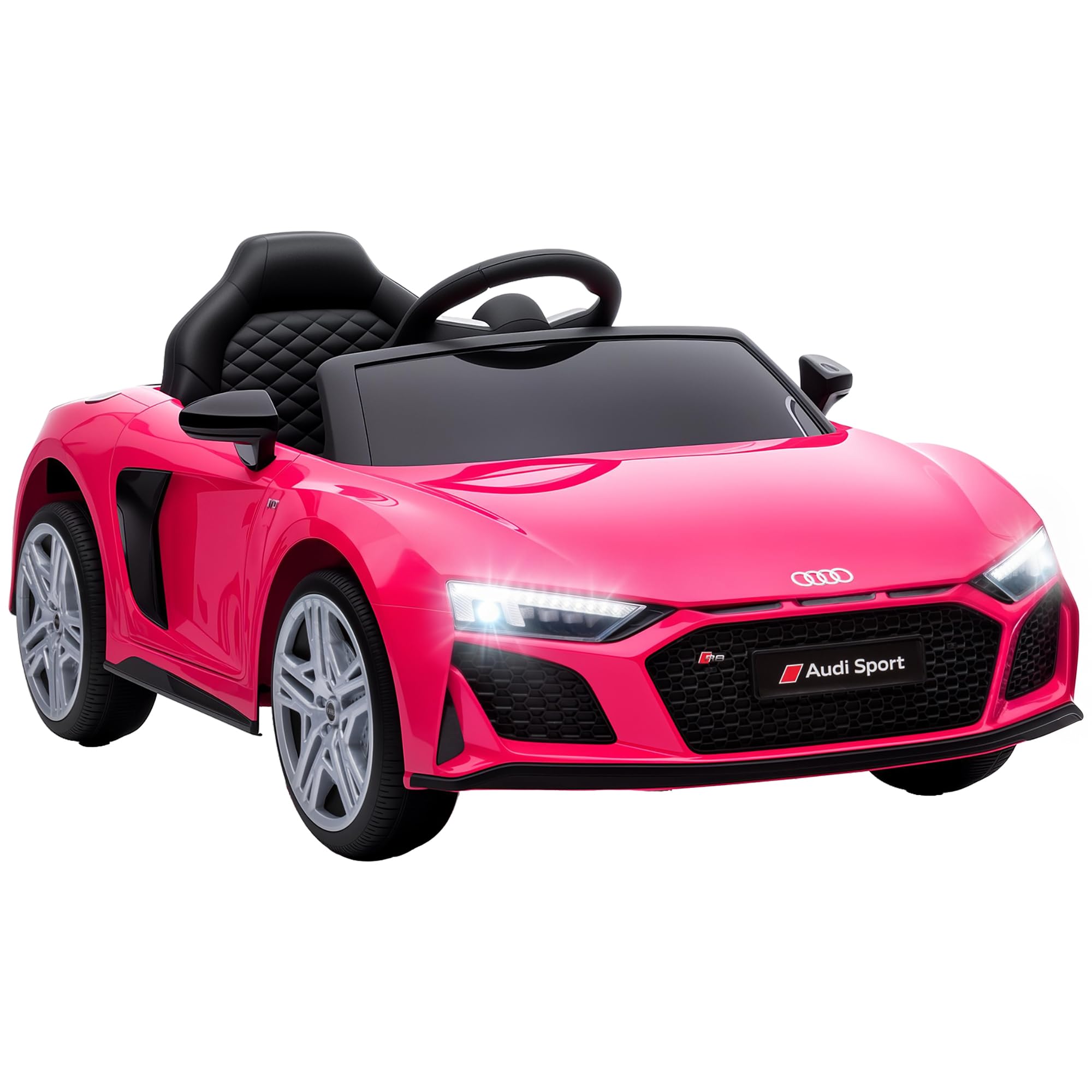 AIYAPLAY Licensed Audi R8 Spyder Electric Car for Kids 12V Ages 3+ Pink