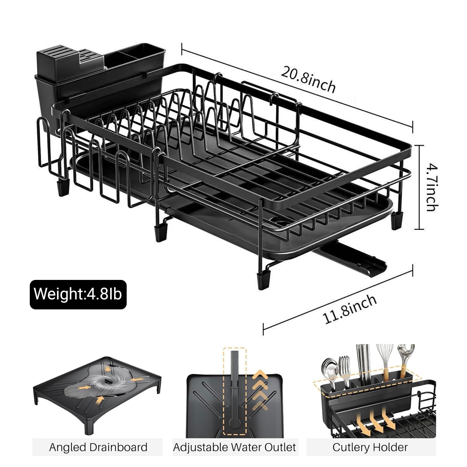 Gslife Dish Drying Rack Rohan Dish Drainer Stainless Steel Sink