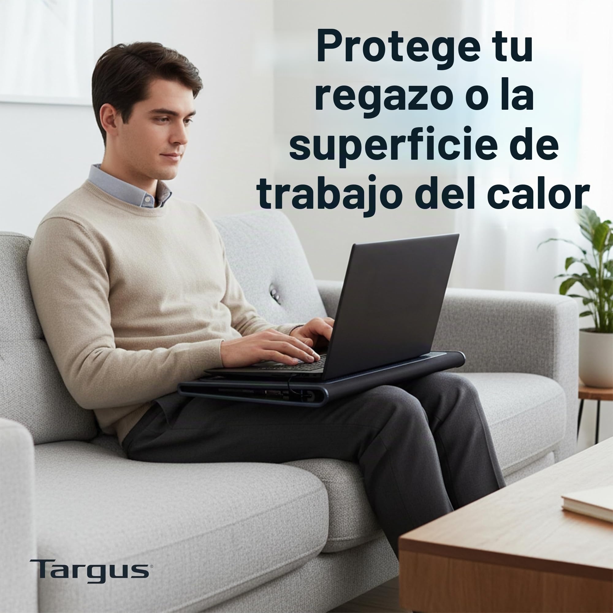 Targus Base refrigeradora para Ordenador con 2 Ventiladores, Soporte Inclinado para portátiles de hasta 17", Soporte Ventilador ergonómico y cómodo – Negro, AWE55GL