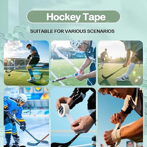 Miniatura 4 de Cinta de hockey, cinta de agarre multiusos de 1 pulgada de ancho para palo de lacrosse, béisbol, bastón de bádminton, barras de dominadas,