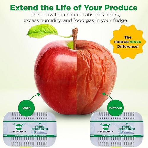 Miniatura 7 de Eliminador de olores desodorante para refrigerador, mejor que el bicarbonato de sodio, paquete XL de eliminador de olores para refrigerador y