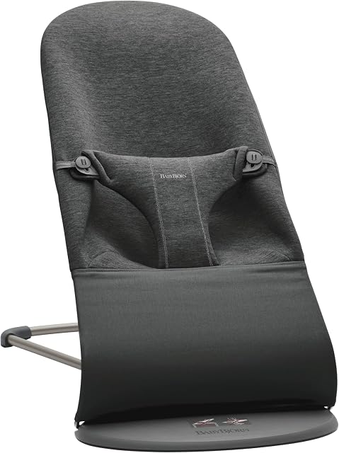BabyBjörn Bouncer Bliss, Dark grey frame, 3D jersey, Charcoal grey