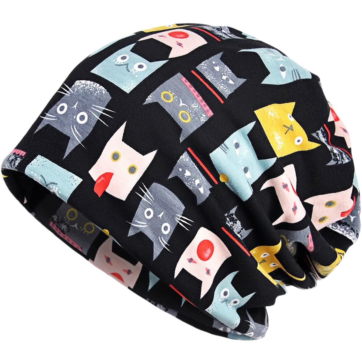 Beanie Hat for Women, Slouch Beanie Unisex Skull Cap Stylish Beanie Winter Hat, Soft Comfy Headwear Chemo Cap Cozy Sleep Cap for Hair Loss, Multi-use As Beanie Hat, Neck Warmer, Turban, Helmet Liner