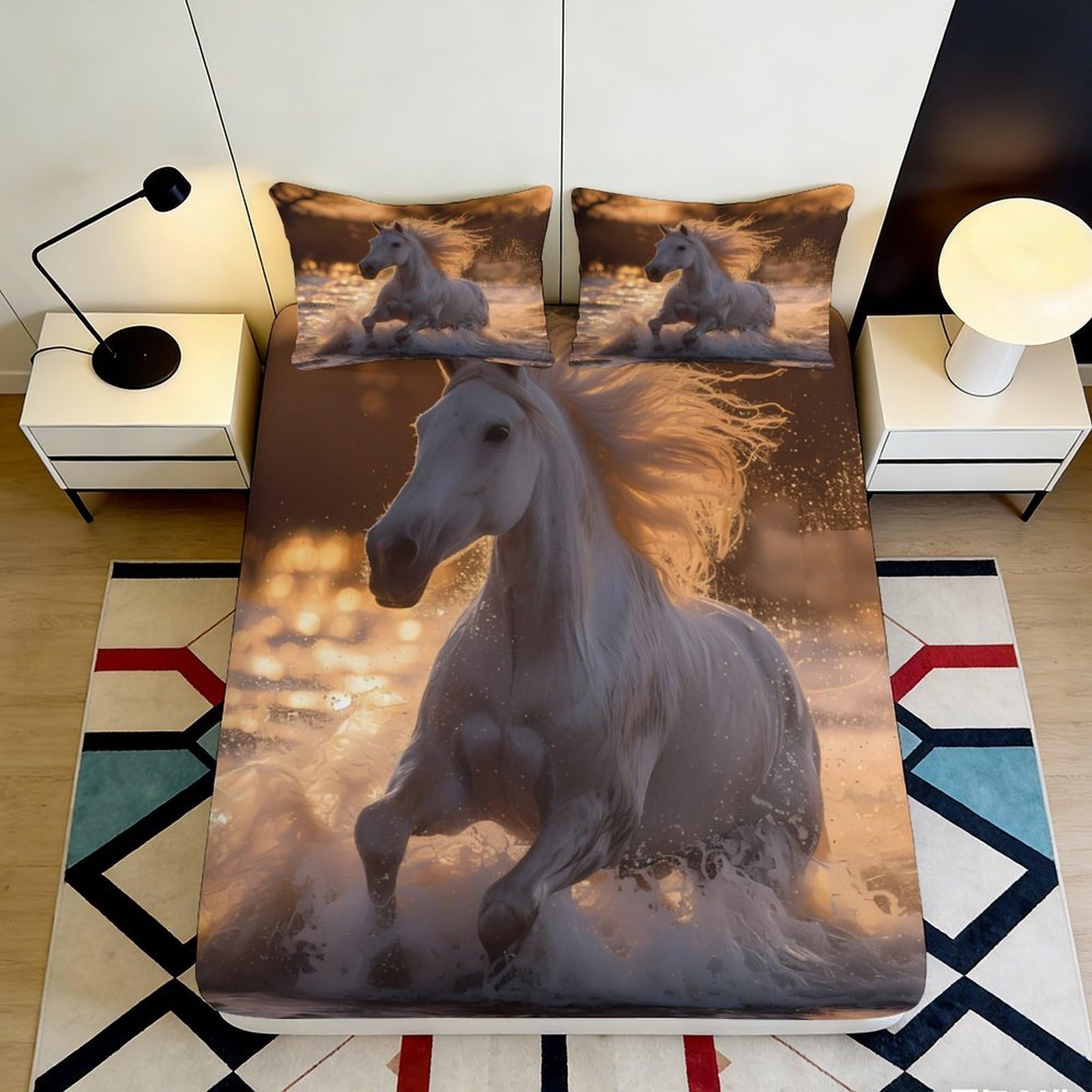3D Printed Fitted Sheet Microfiber Galaxy Starry Sky Bed Cover for Bedroom, Durable and Easy to Wash, Suitable for Adults and Teens 90x200x25cm