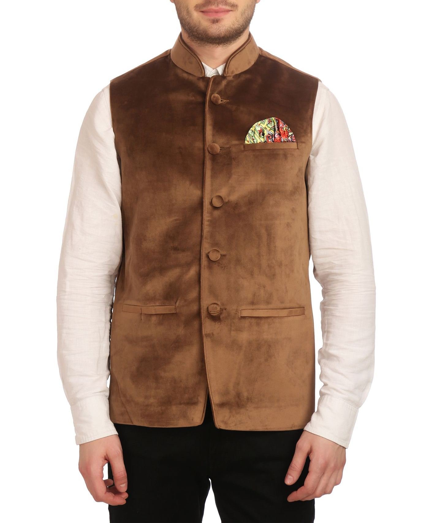 wintage Men's Poly Cotton Festive and Casual Nehru Jacket Vest Waistcoat-picture-30