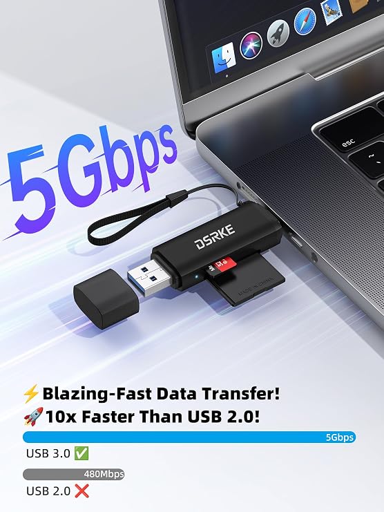 SD Card Reader, Micro SD & Memory Card Reader, USB C 3.0 Dual Slot