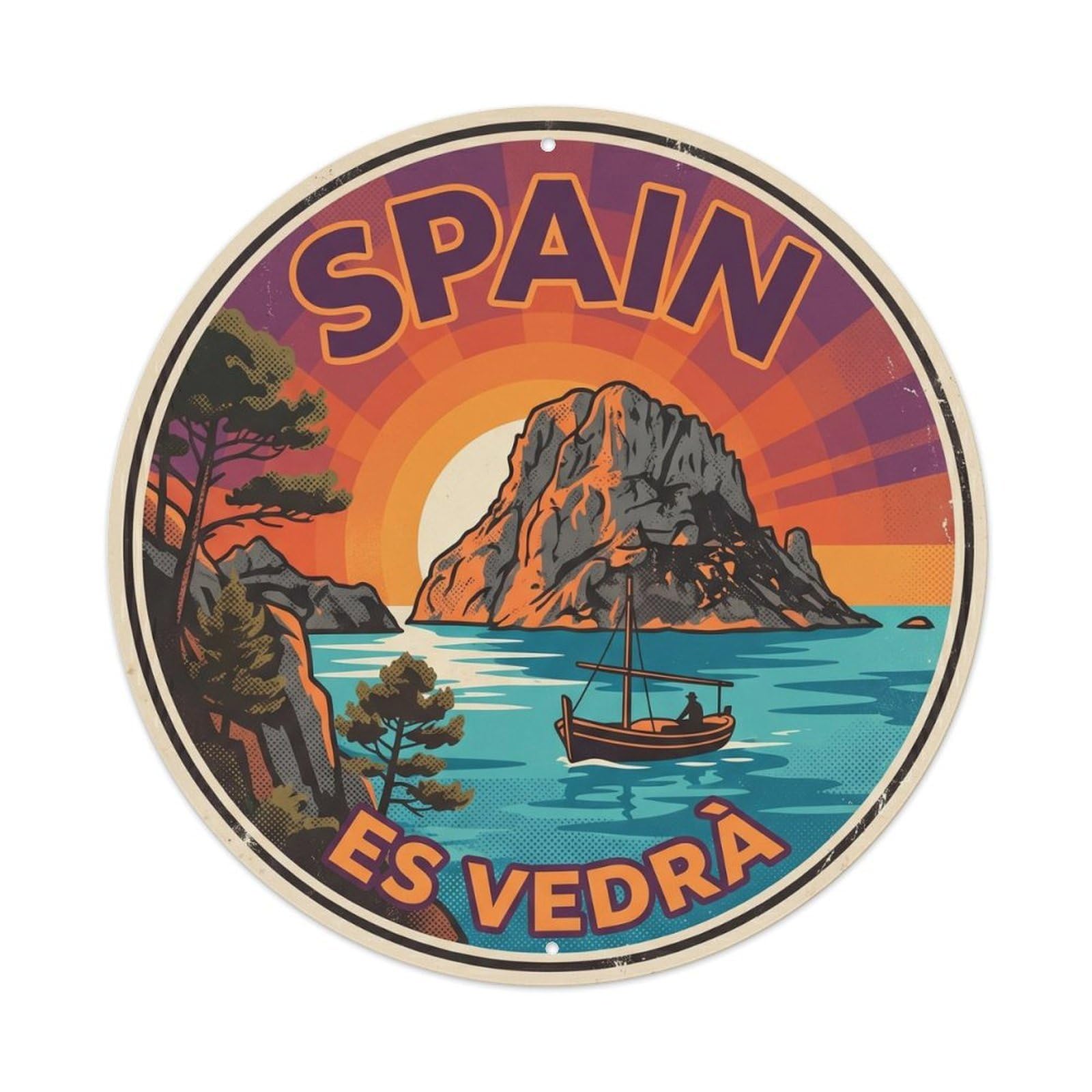 Ibiza Es Vedra Spain Heritage Travel Destination Metal Tin Sign