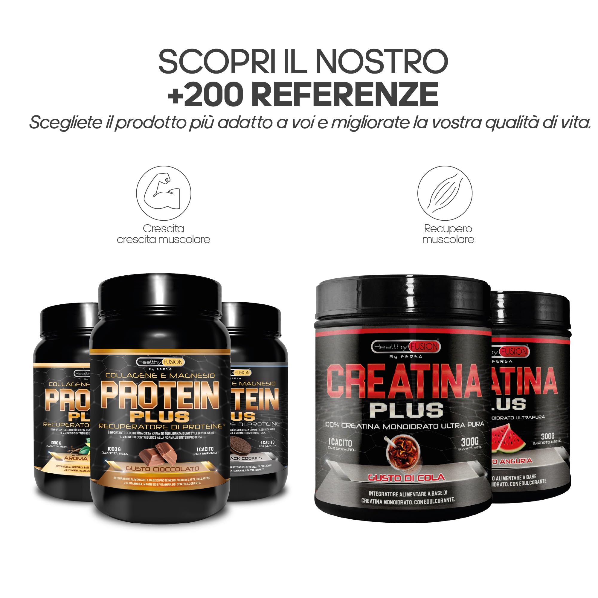 Healthy Fusion | Creatina Monoidrato in polvere 100% pura, senza additivi | Favorisce la crescita muscolare e aumenta le prestazioni fisiche | Alta solubilità | 300g, gusto Cola