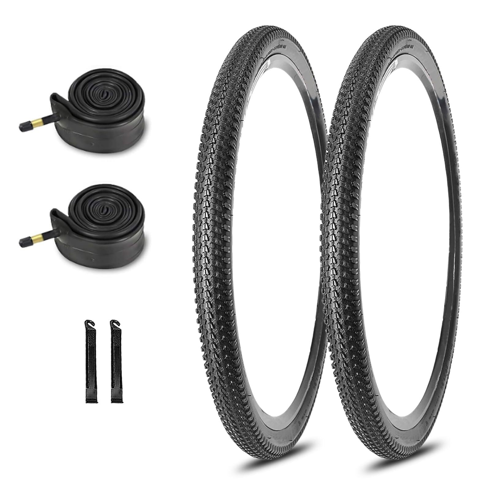 Zestaw 2 opon do roweru hybrydowego 26/27,5/29 cali Lekkie opony wymienne do roweru z dętkami i łyżkami do opon, kompatybilne z rowerami MTB | 26 x 1,95/27,5 x 2,1/29 x 2,25