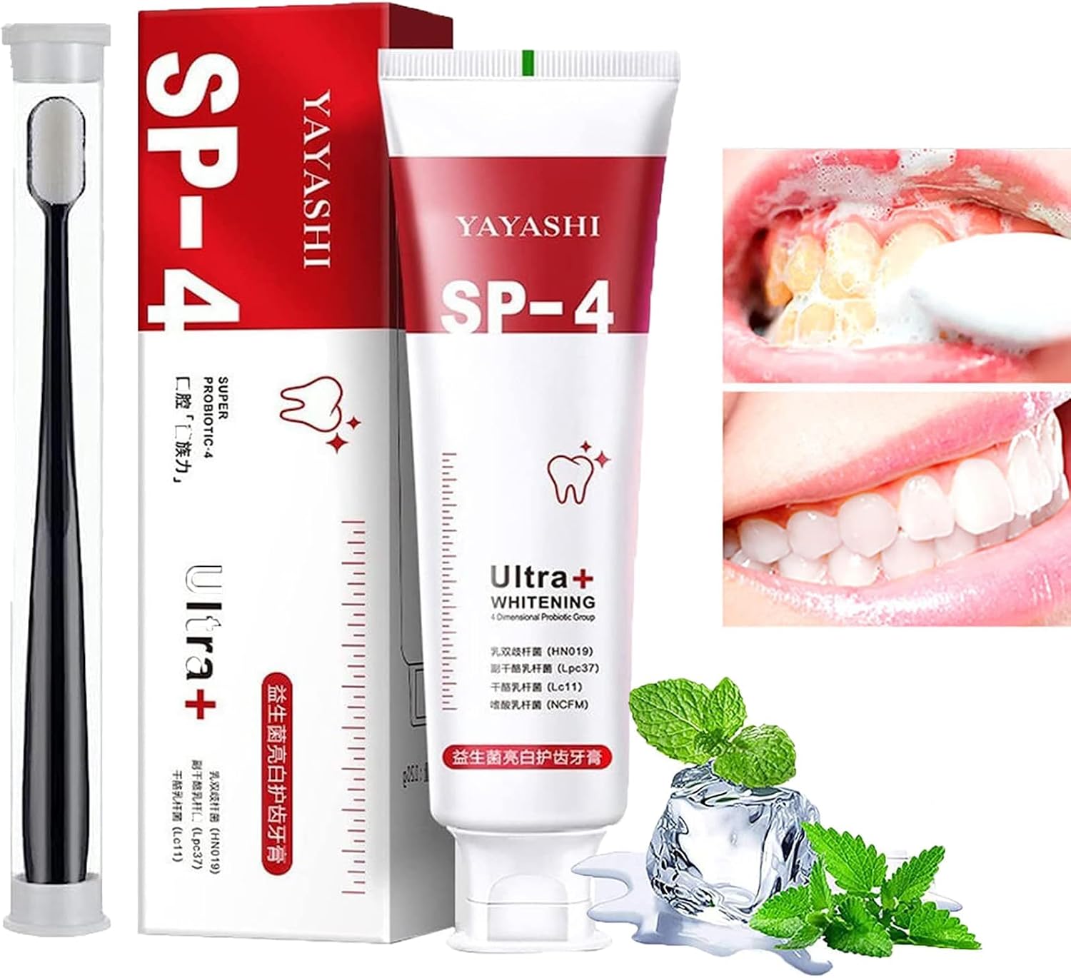 Sip-4 Toothpaste, Yayashi Sp-4 Toothpaste, Sp-4 Probiotics Whitening Toothpaste, Sp-4 Toothpaste Red