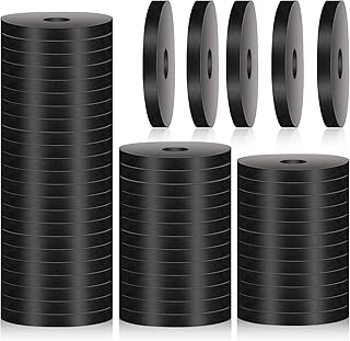 100 Pack Rubber Washers, Black Heavy Duty Abrasion Resistant Rubber, 1 OD x 1/4 ID x 1/8 Thickness Grommets Rubber Flat Washer for Bolts Spacers, Screws, Faucet, Vibration Suppression