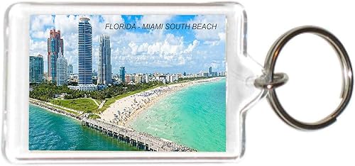 Florida USA United States - Llaveros acrílicos - 5 Estilo: Miami South Beach #Fl107