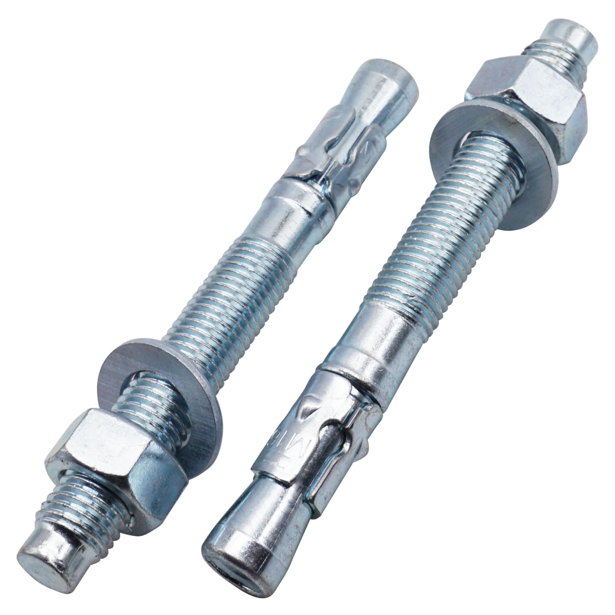 Skir'co (4 Pcs) Zinc Plated Wedge Anchors M16 X 140 Mm, Metal Dowels, Anchor Bolt, Masonry Anchors, Concrete Anchor