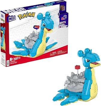 MEGA Pokemon Building Toys Set Lapras with 527 Pieces, Articulated and Poseable with Motion, 6 Inches Tall, for Kids