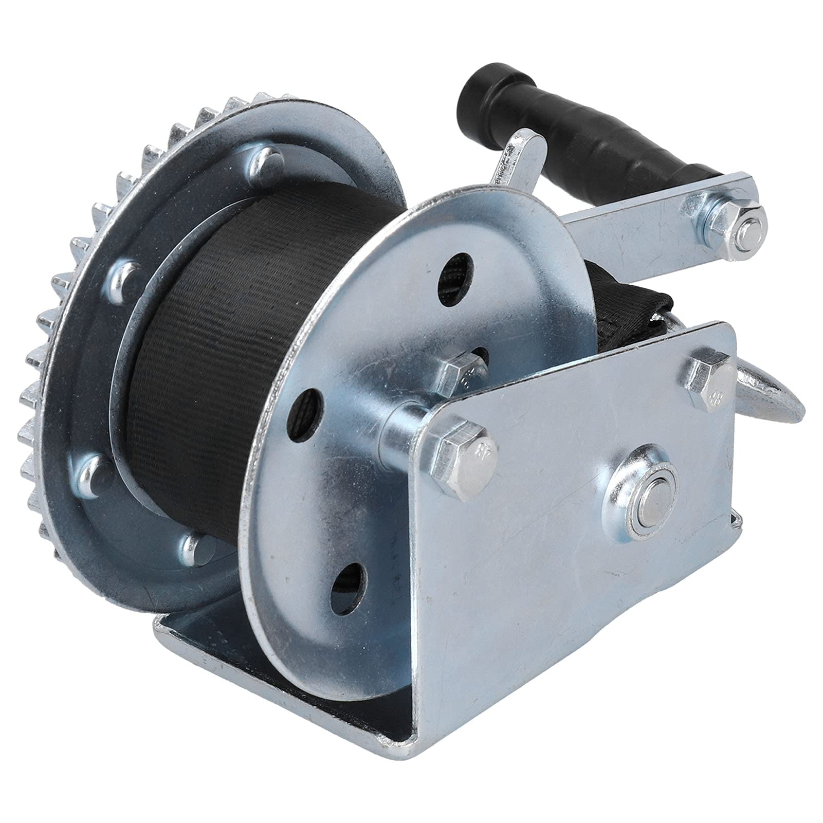 Ejoyous Cabrestante para Remolque de Barco, Cabrestante de Manivela de 1200 Libras con Trinquete y Gancho Cabrestante de Engranaje de Correa Manual Resistente con Cuerda de Remolque de 8 M
