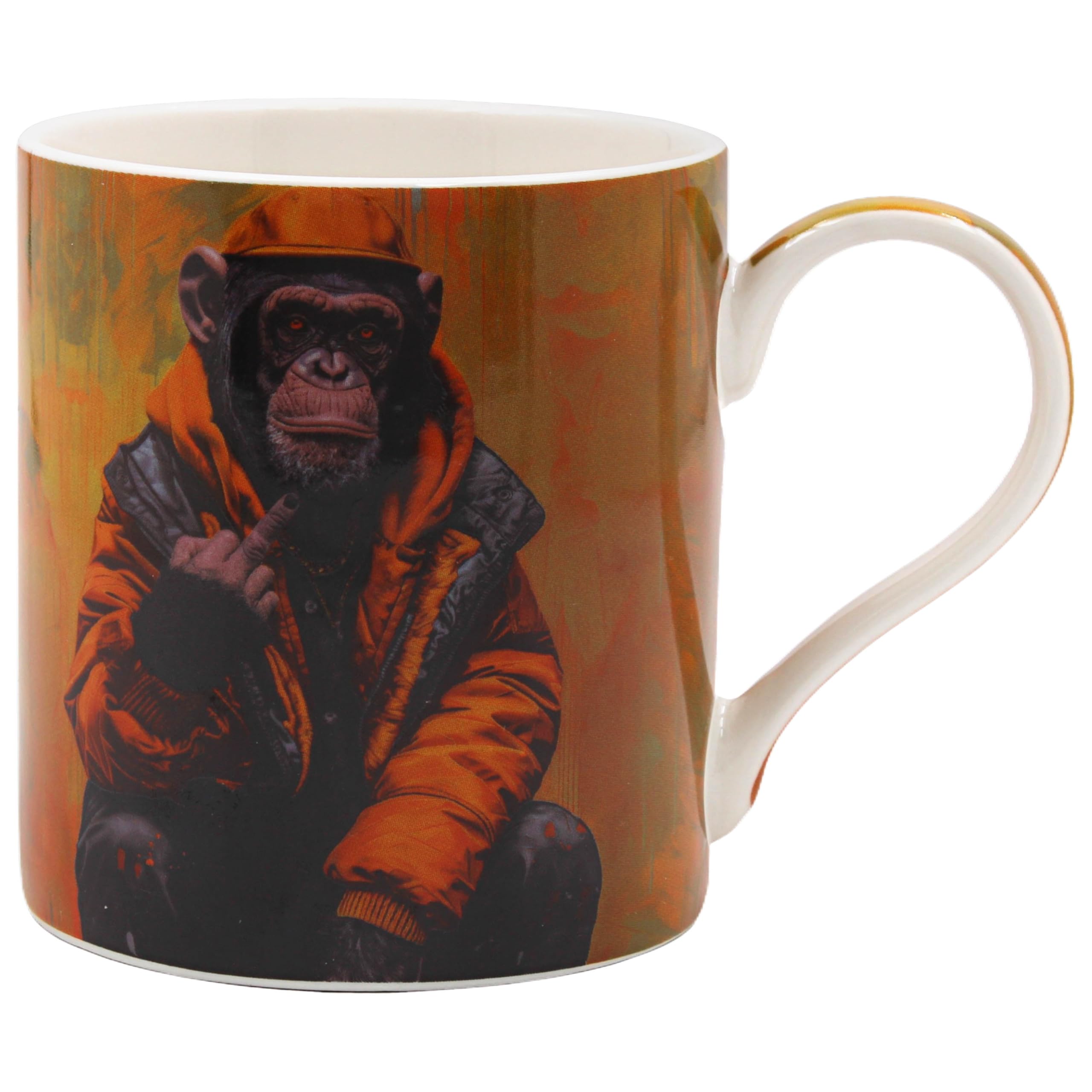 Lesser & Pavey Urban Art Chimp Life Mug for Hot & Cold Drinks | Fine China Durable Tea and Coffee Cups for Home & Office | Comfortable & Easy-to-Hold Coffee Mugs for Beverages & Daily Use