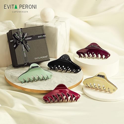 Miniatura 7 de EVITA PERONI Pinzas grandes para el cabello para mujer, pinzas de pelo de 4.7 pulgadas para cabello fino y rizado, pinzas grandes, pinzas de