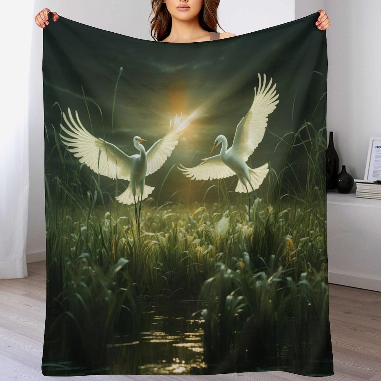 Couverture de canapé salon Aigrette en flannel douillette 140x180