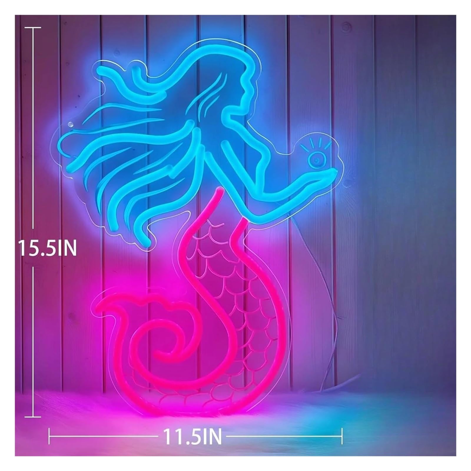 Decoración Lámparas Letrero De Neón De Sirena Con Luz LED Regulable Y Alimentación Por USB Para Dormitorio Sala De Juegos Fiesta Bar Club Decoración De Pared 42.9cmx31.9cm