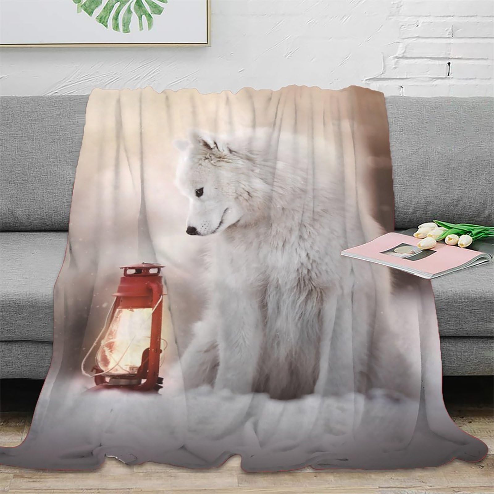 Couverture loup 3D microfibre pour éliminer le froid sans électricité statique