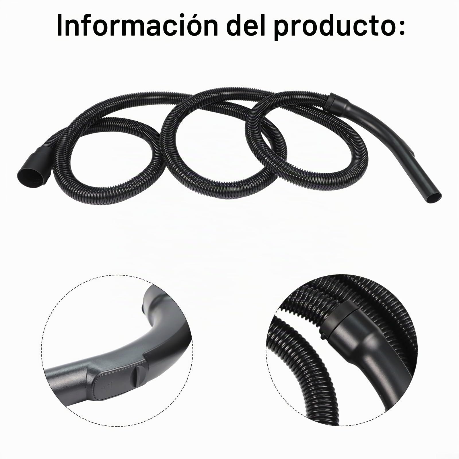 Manguera de repuesto para aspiradora Besshepplo, manguera extralarga para uso en seco y húmedo para Karcher NT20 30 WD1 WD2 WD3 WD4 WD5 WD6 WD 6 P. Plástico PP, ABS y PC de primera calidad (3,5 m).