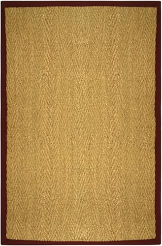 Miniatura 315 de Safavieh Colección de fibra natural NF115P - Alfombra (fibra natural), color gris, Fibras naturales beige, (Natural/Beige),Natural/Negro,Natural