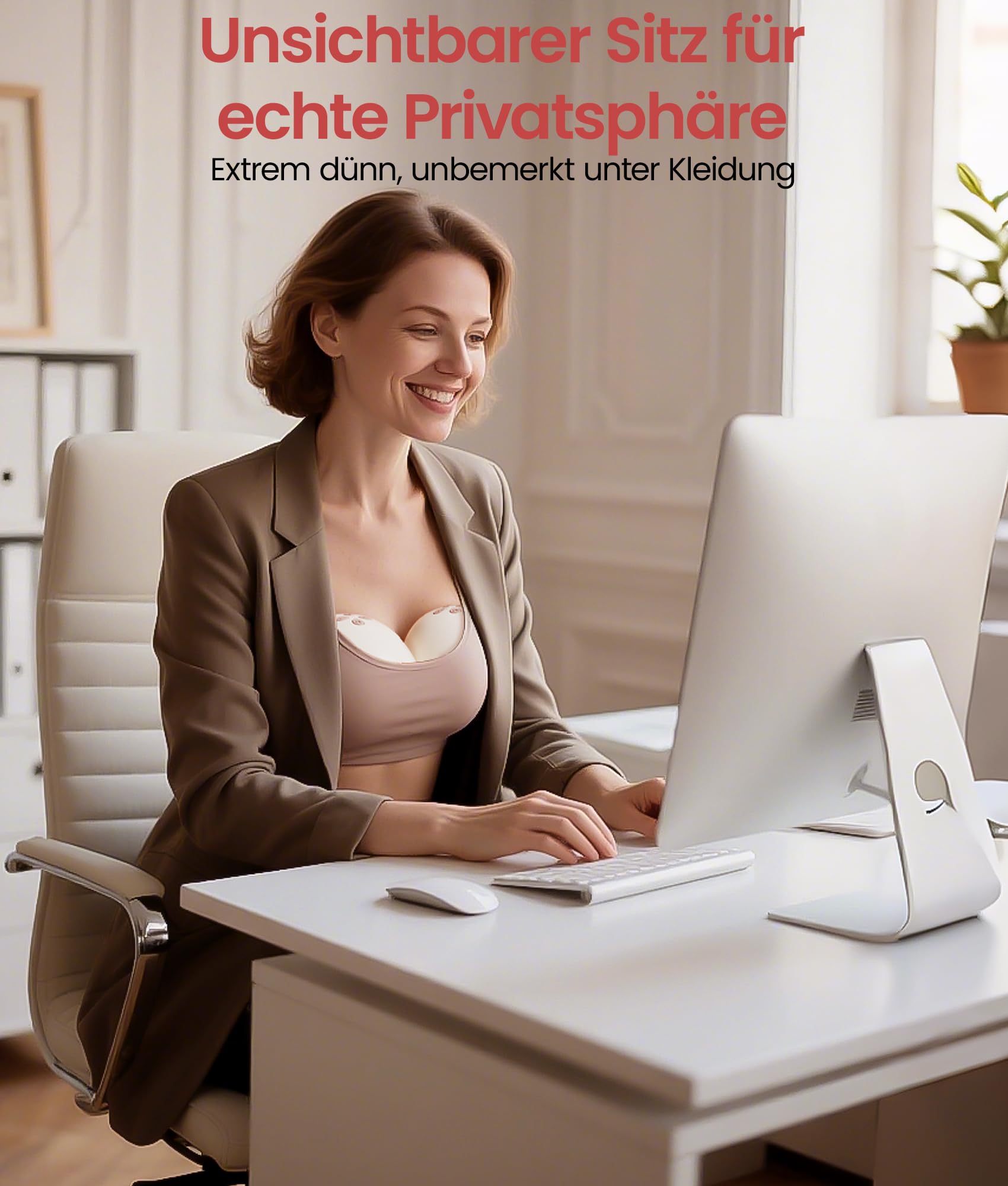 NCVI Elektrische Milchpumpe Tragbar Freihändig mit Wärmefunktion, Krankenhausstandard -300mmHg Sog, Ultra-Leise, 4 Modi & 9 Stufen, Lange Akkulaufzeit, Passend für 19/21/24/28mm