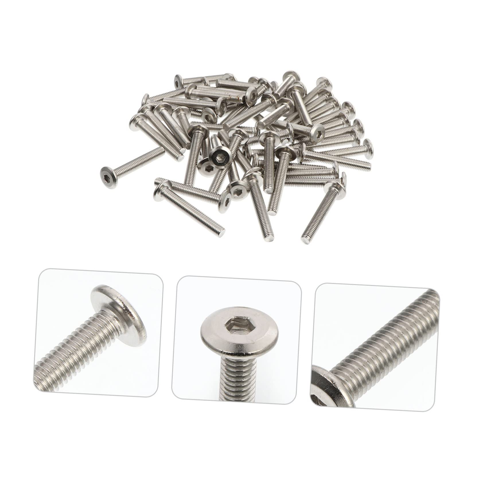 Anneome 50pcs Hexagon Socket Screws M6x40 Furniture Accessory Replacement Screw